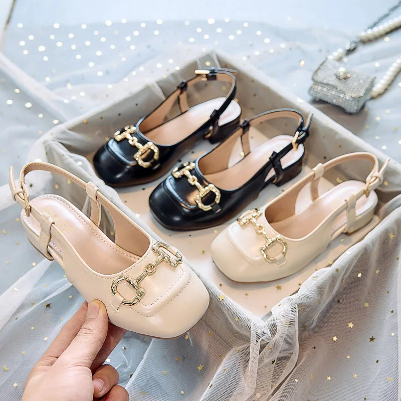 Square Toe Toe Shoes Apricot White Women's High Heels Thick Heel Summer Mid-heel Women's Shoes with fairy Style