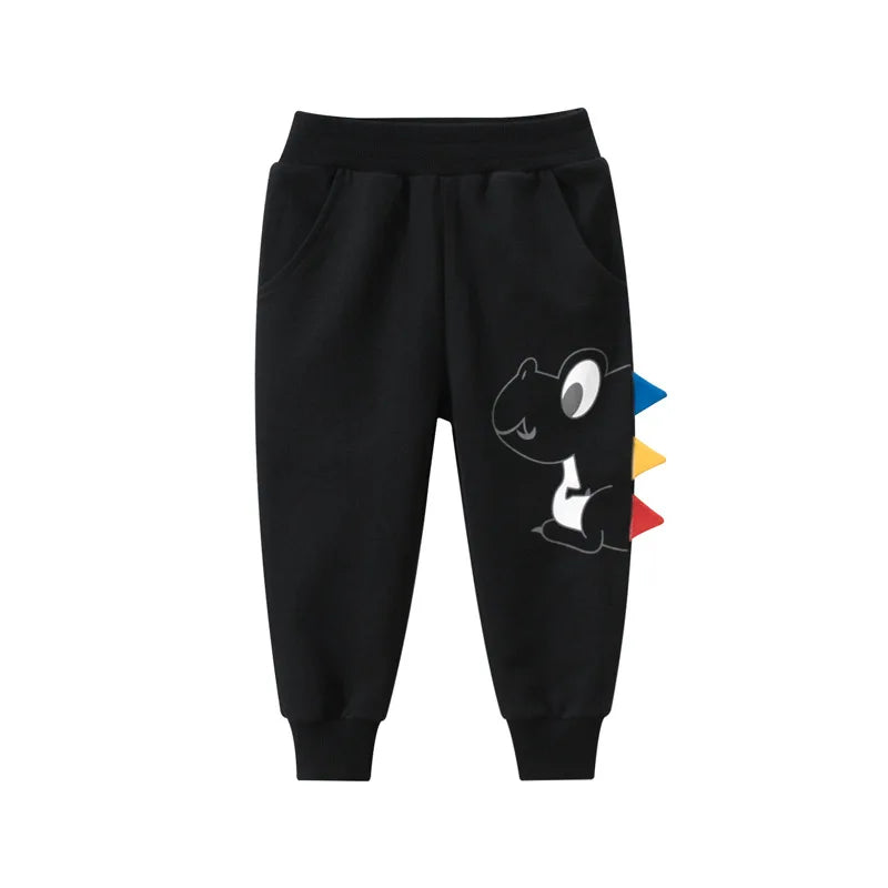 2025 Kids Long Pants 100% Cotton Lovely Dinosaur Cartoon Boys Girls Sport Trousers Sweatpants Suitable for Spring and Autumn