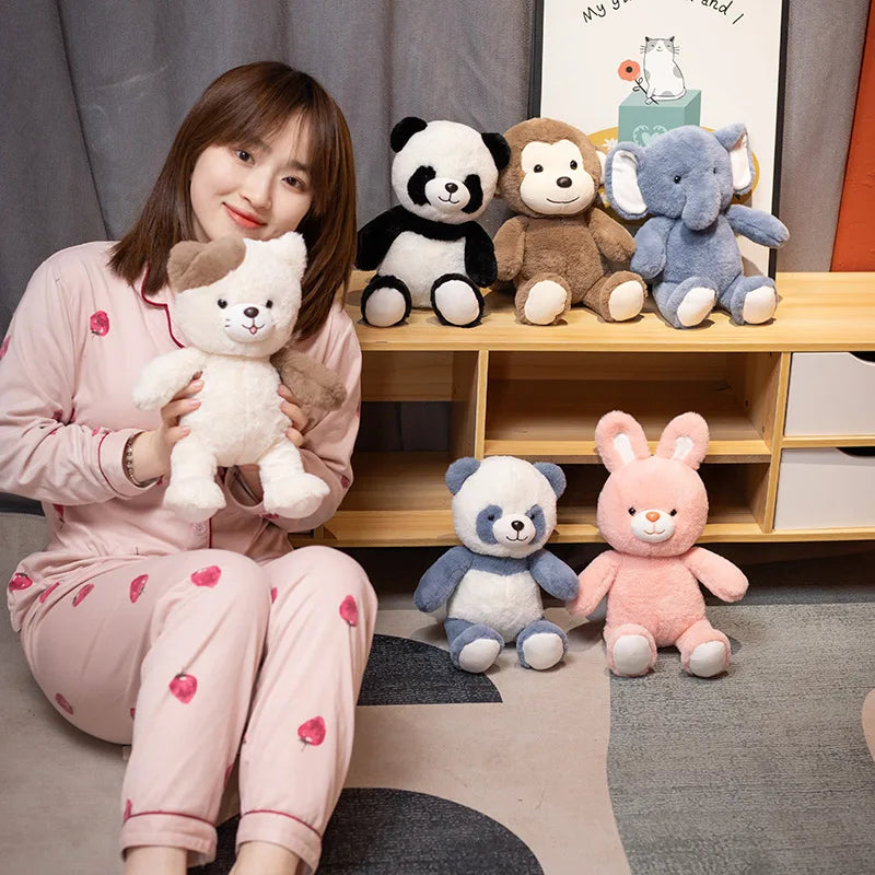 Wholesale Prices Cute Girl Heart Cute Panda Doll Little Monkey Elephant Toy Plush Doll Birthday Gift