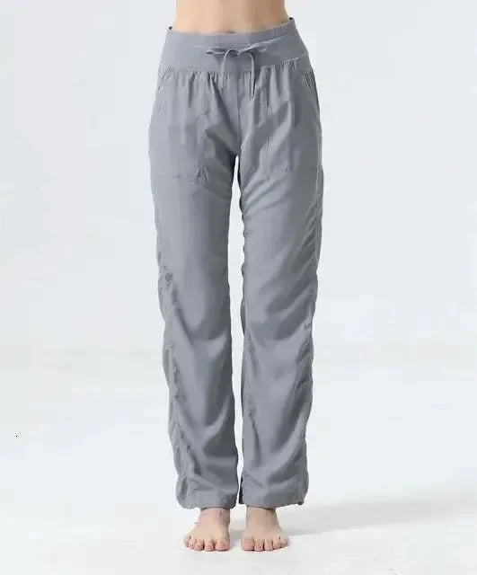 Womens Dance Studio Pants Folded Yoga Pant Super Soft Loose Pants Sports Pants Women Trousers