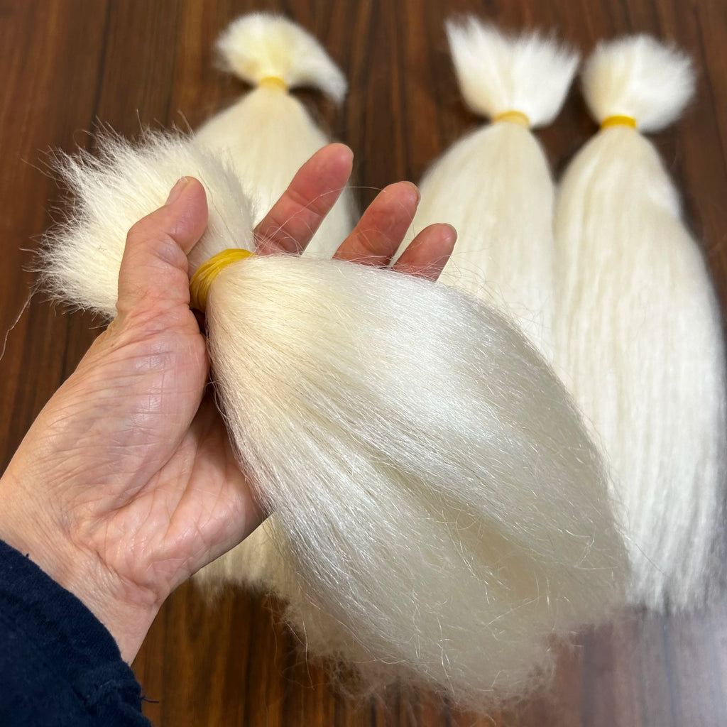 16'' Hair Length Yak Hair Double Drawn Bleached White Hair Bundle - min Order 100g