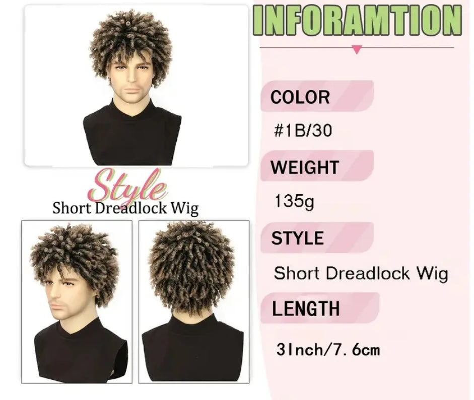 Xuchang Chemical Fiber New Product African Men's/ Women's Dirty Braid Wig Headset Black Tube Roll Small Roll Wig
