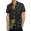 New High Quality Design Custom Hawaii Polynesian Tribal Summer Breathable Quick Dry Short Sleeve Shirt Aloha Men Loose Shirts
