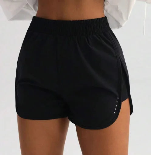 Women High-Waisted Slimming Workout Shorts With Side Slit, Stretch for Flexible Movement, Ideal for Yoga and Urban Strolling