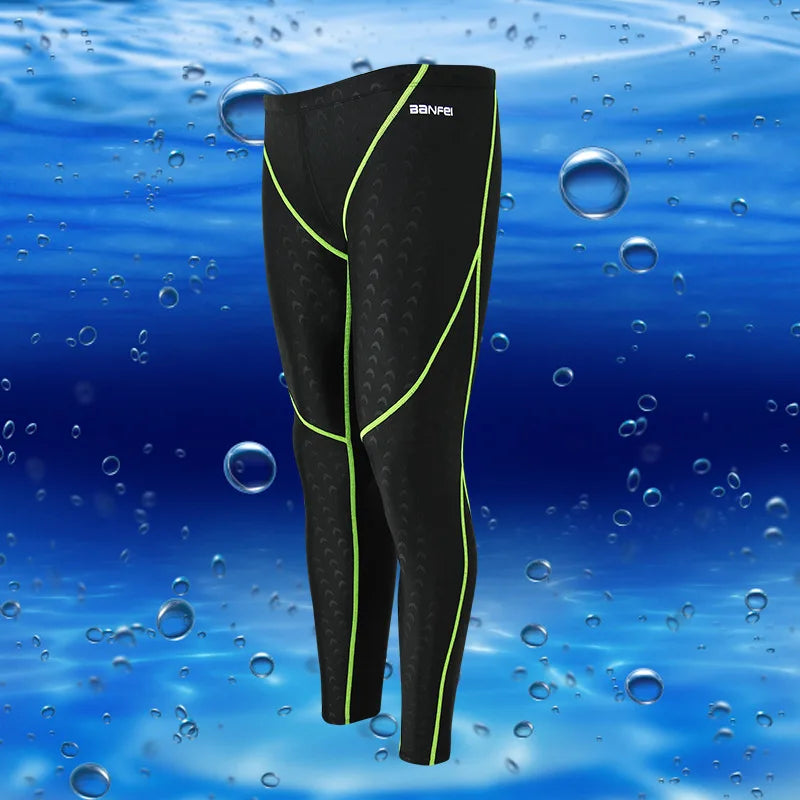 Men's Swimwear Long Swimsuit Protective Rush Guard Waterproof Swimming Trunks Professional Sport Men Jammers
