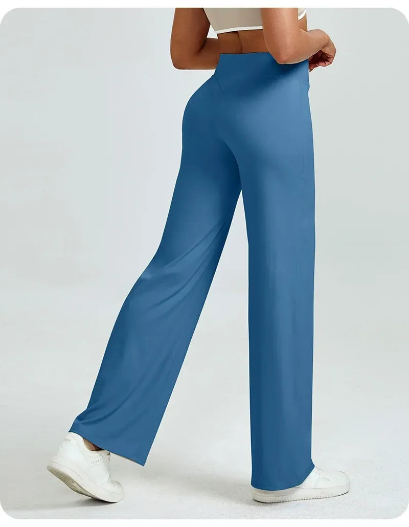 Active Pants High Waisted Straight Leg Yoga for Women Naked Feeling BuLifting Loose Fit Workout Trousers Slimming Gym
