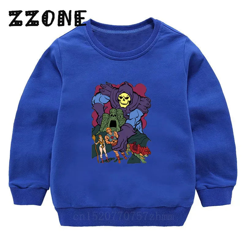 Children's Hoodies Kids Masters of The Universe He-Man Funny Sweatshirts Baby Pullover Tops Girls Boys Autumn Clothes,KYT5258