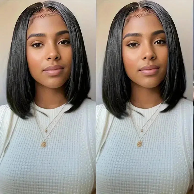 Wholesale Double Drawn Straight Bob Wig with 13x4 HD Full Lace Front Raw Virgin Cuticle Aligned 100% Human Hair for Black Women