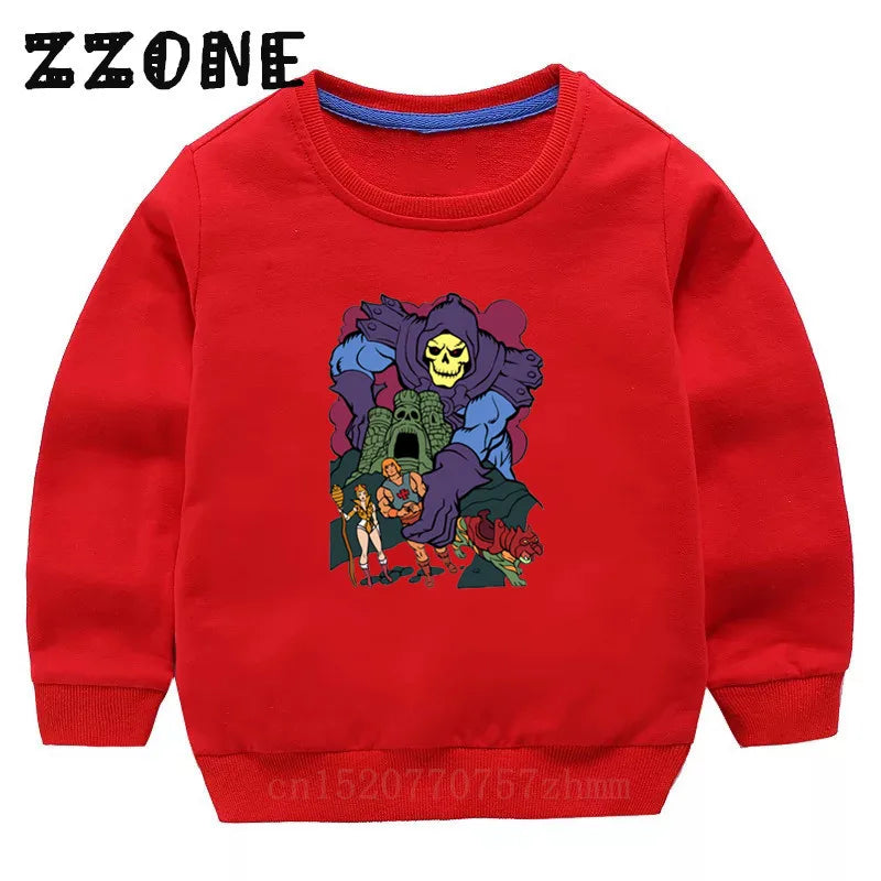 Children's Hoodies Kids Masters of The Universe He-Man Funny Sweatshirts Baby Pullover Tops Girls Boys Autumn Clothes,KYT5258