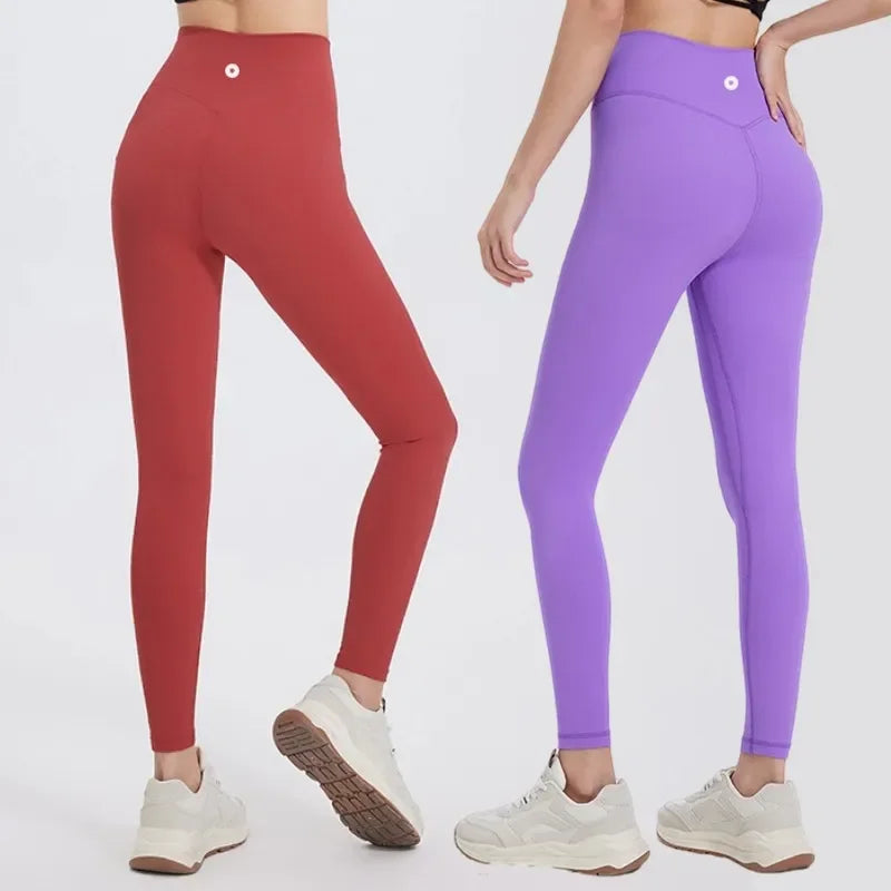Sports Leggings High Waist Soft Naked Feeling Yoga Pants Women Sportwear Elastic Quick Dry Breathable