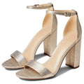 Elegant Faux Suede Chunky Heel Buckle Strap High Heels Wedding Shoes Party Women Sandals
