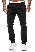 2022 New Men's Solid Color Casual Cotton Trousers Slim Straight Business Pants All-match Trousers