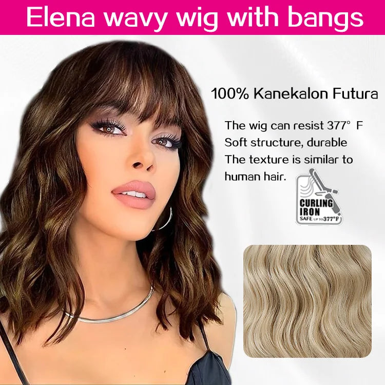 Julianna Hair Premium Heat Resistant Platinum Blonde High Quality Blonde Synthetic Wigs With Bangs