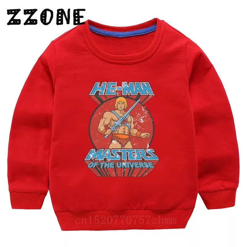 Children's Hoodies Kids Masters of The Universe He-Man Funny Sweatshirts Baby Pullover Tops Girls Boys Autumn Clothes,KYT5258