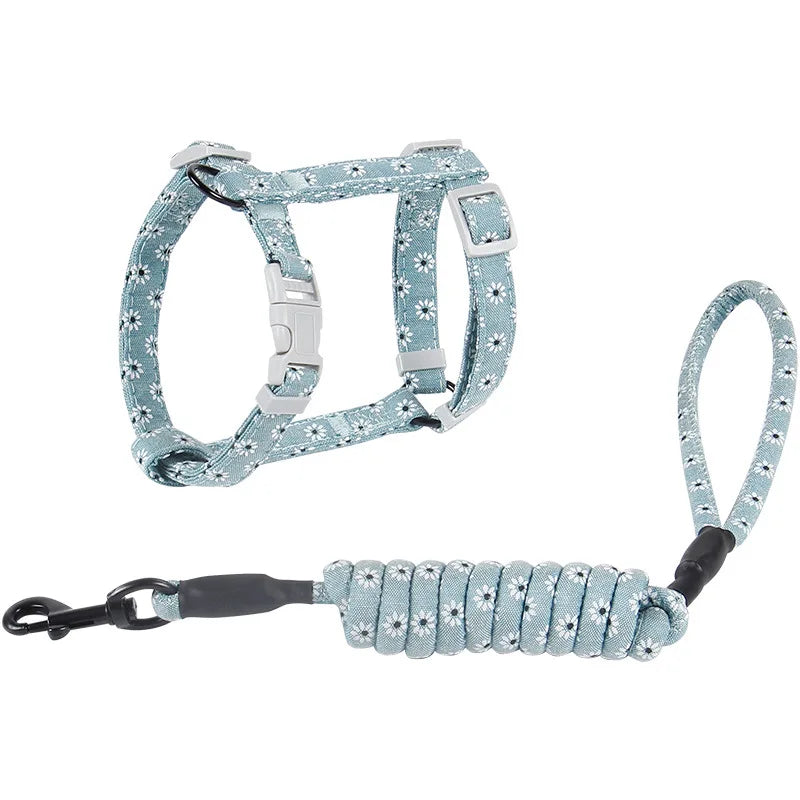 Cat Dog Collar Harness Leash Adjustable Pet Traction Cat Kitten Halter Collar Cats Products Pet Harness Belt Cat Supplies