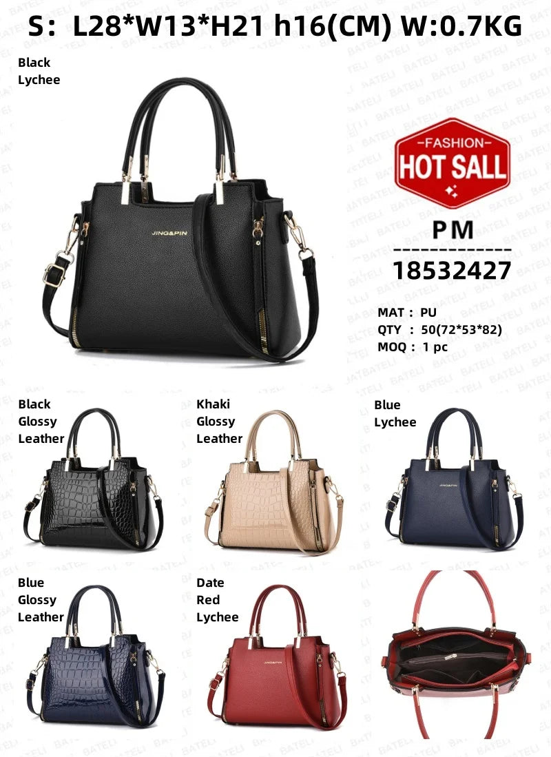 2024 New Crocodile Pattern Large Capacity Versatile Fashion Retro Simple Elegant Temperament Women's Shoulder Bag