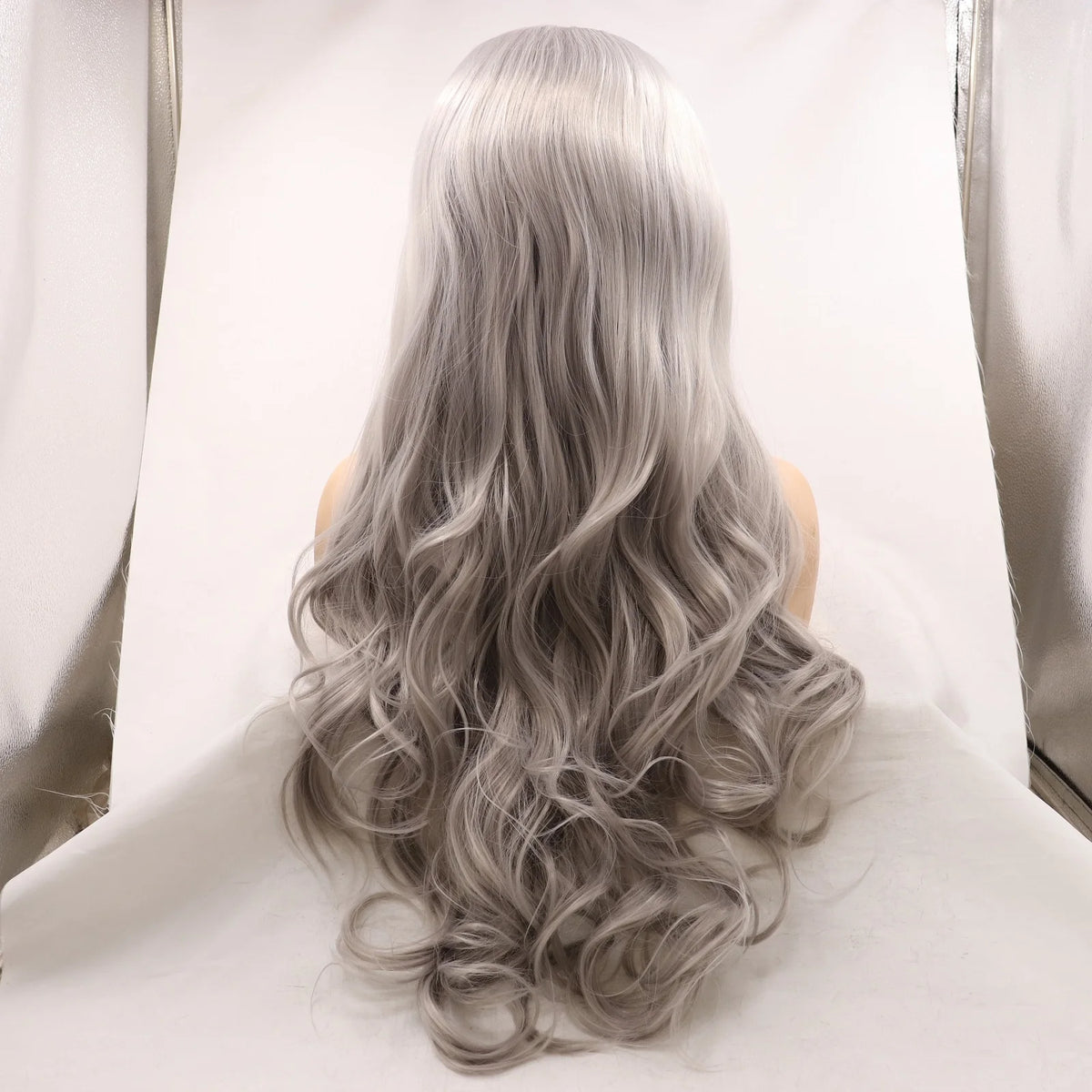 Premium Pre Plucked Synthetic High Temperature Fiber Loose Curl 24inch 13*3 Lace Frontal Wig for Daily Wear