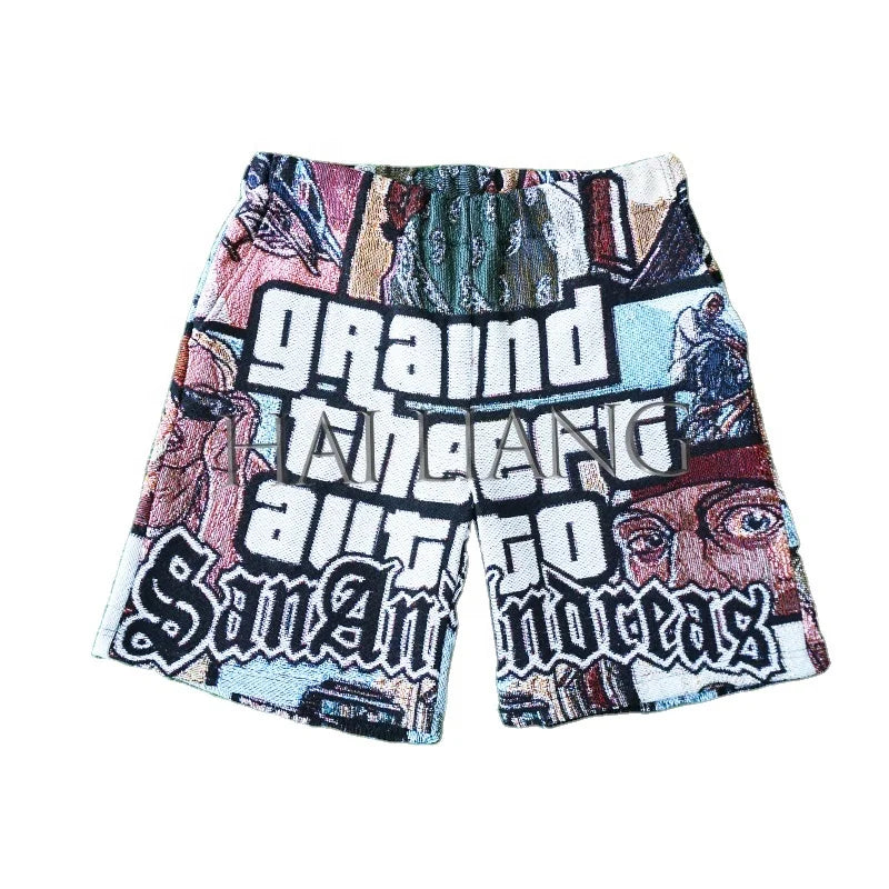 Plus Size Tapestry Shorts Unisex Sweat Shorts Men Blanket Short Trousers Streetwear Vintage Casual Rug Men's Shorts