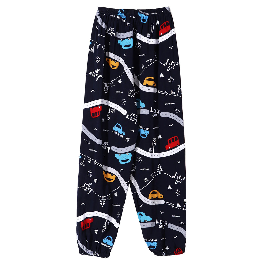 Kids Girls Boys Pants Summer Casual Dance Sports Harem Pants Cute Cartoon Printed Trousers 4 6 8 10 12 Years Children Clothing