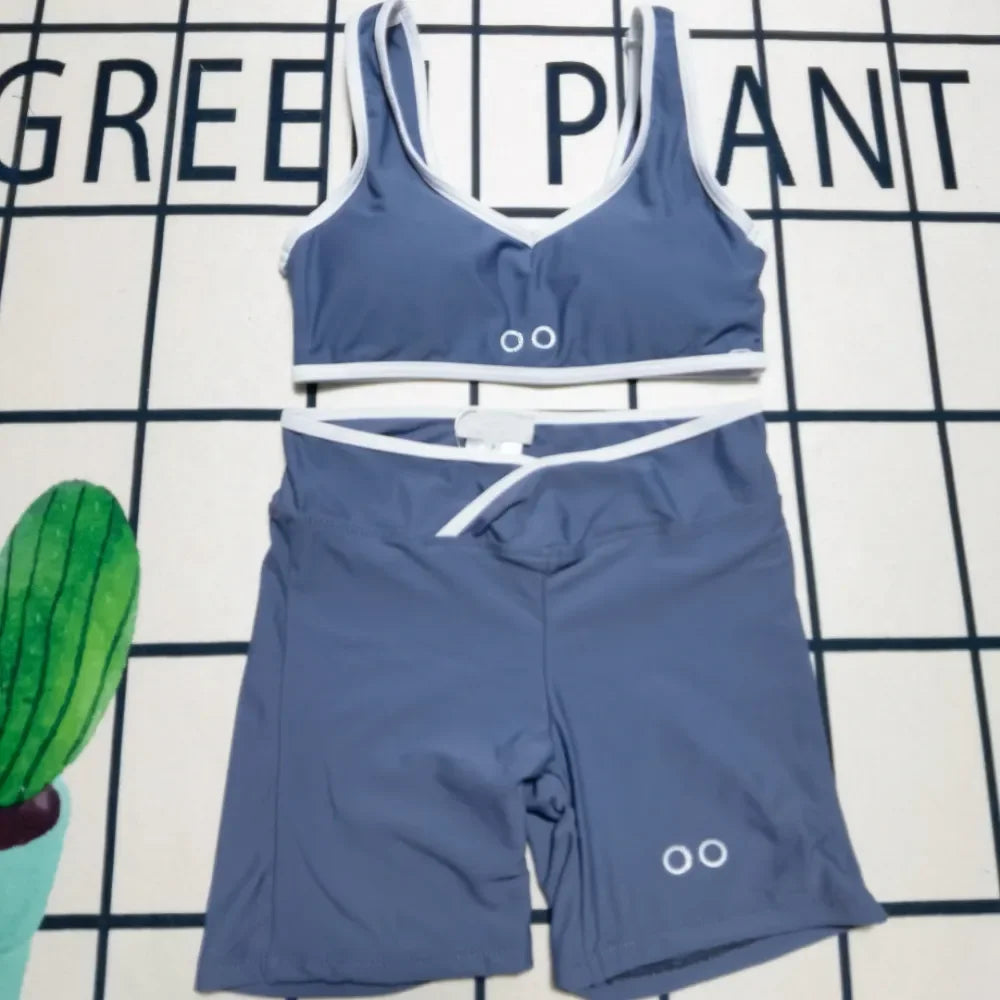 Sport Bra Summer Workout Clothes High Quality Running Sportswear Women 2 Piece Outfits Tracksuit Yoga Sets Gym Shorts Tank Top