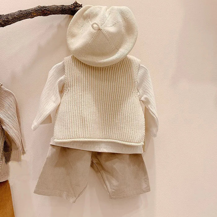 Baby Girls Sweaters Baby Girl Solid Sleeveless Pullover Vest Baby Boys Sweaters Knit Vest Kids Toddler Autumn Outerwear