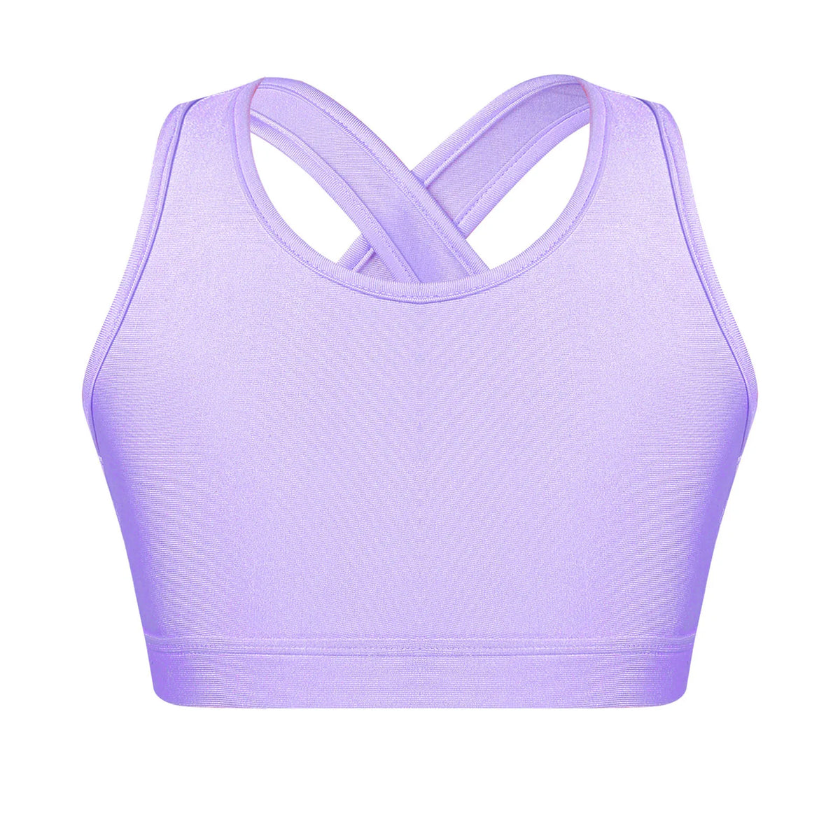 Kids Girls Sports Tracksuit Bra Vest Sleeveless Keyhole Back Camisoles Gymnastic Costume Street Dancewear for Running Gym Yoga