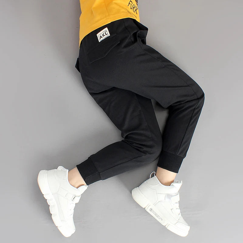 IENENS Kids Sports Pants Teen Clothes Boys Running Pants 5-13 Years Children Cotton Causal Trousers