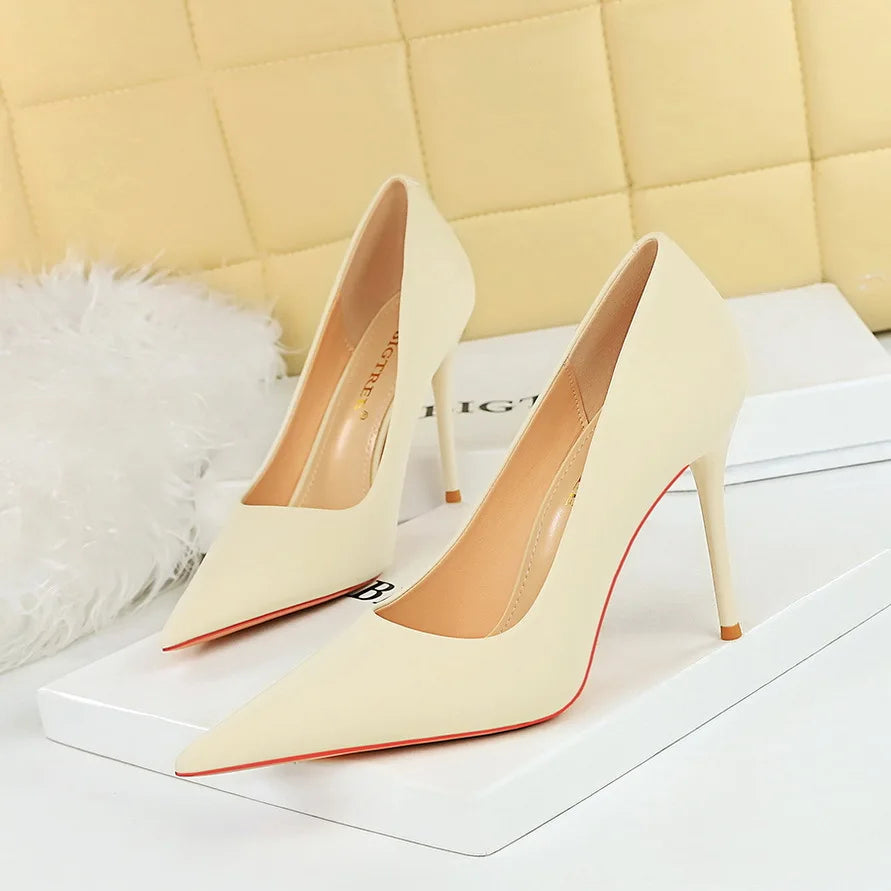 Fashionable and Simple Foot Repair for Skinny Ultra High Heels Thin Heels Shallow Mouth Pointed High Heels Women's Shoes