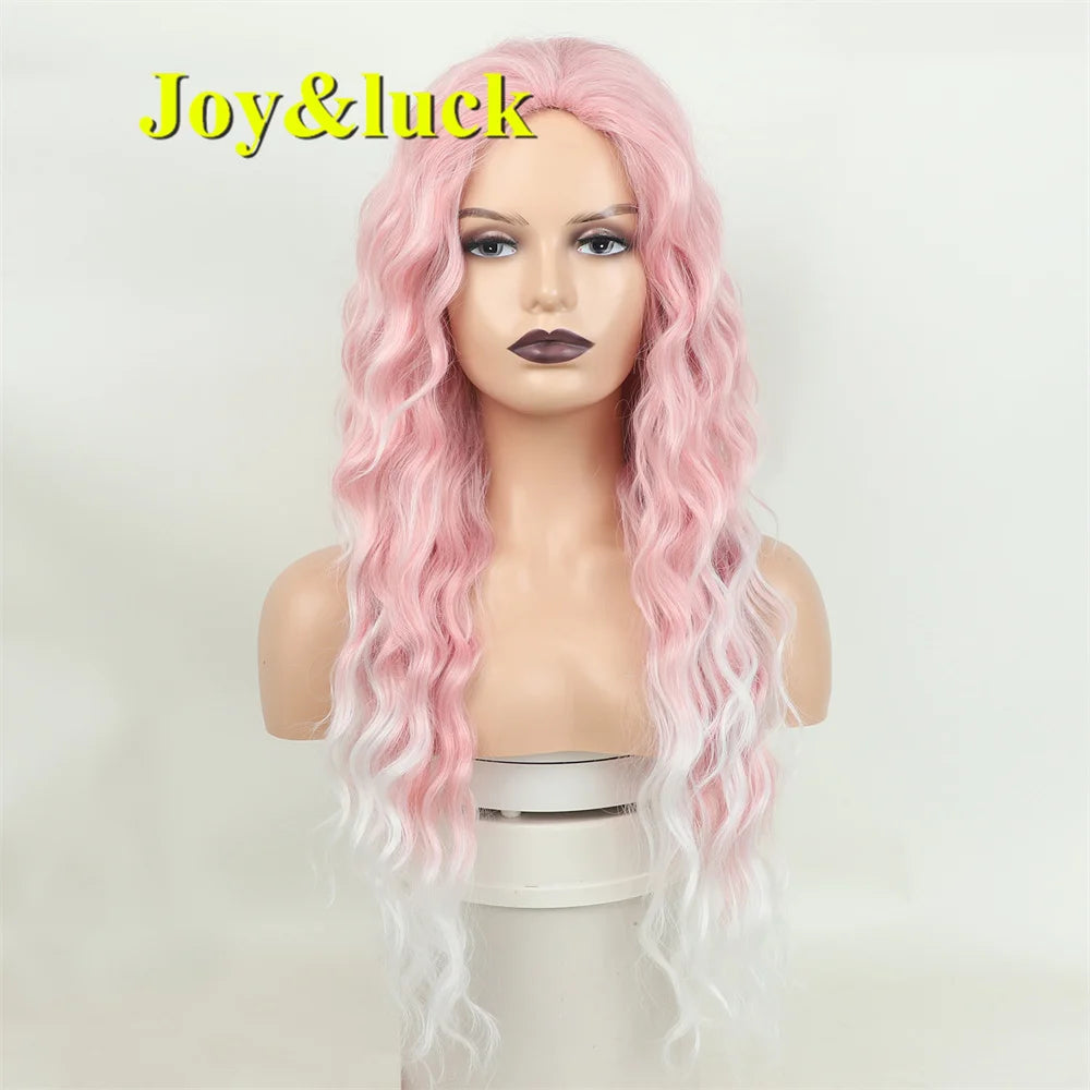 Wholesale Factory Long Women's Wigs  Lavender Silver Ombre  Natural Wavy  Dark Hair Roots Women's Synthetic Cosplay Hair Wigs