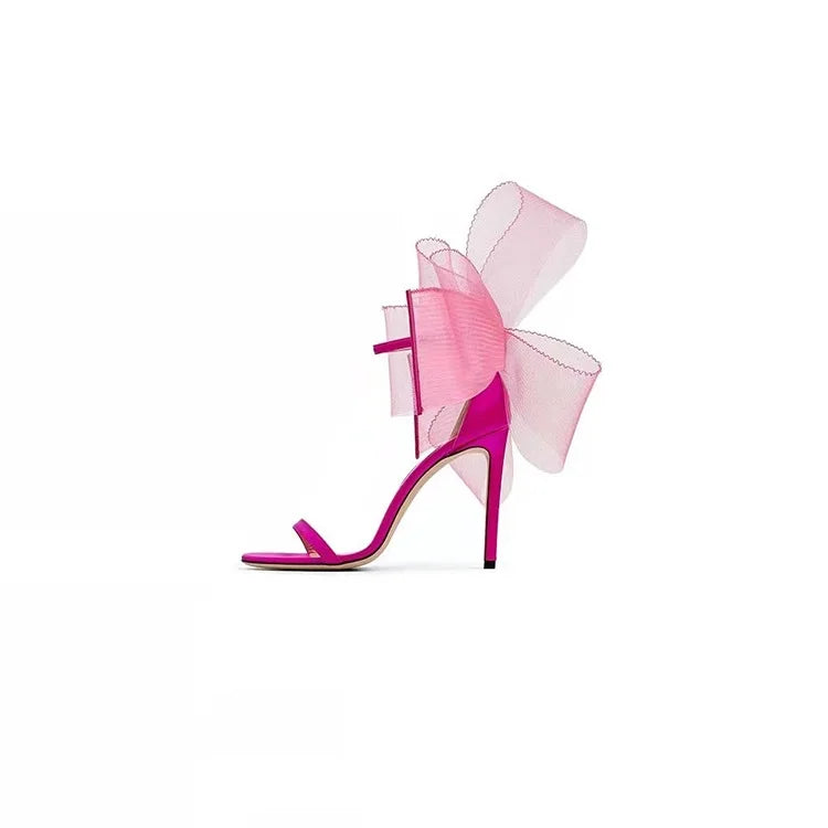 Brand New Designer 2025 Wedding Sandals Women Big Bow Knot Dress Party Fashion Sexy Ladies Shoes Pumps High Heels