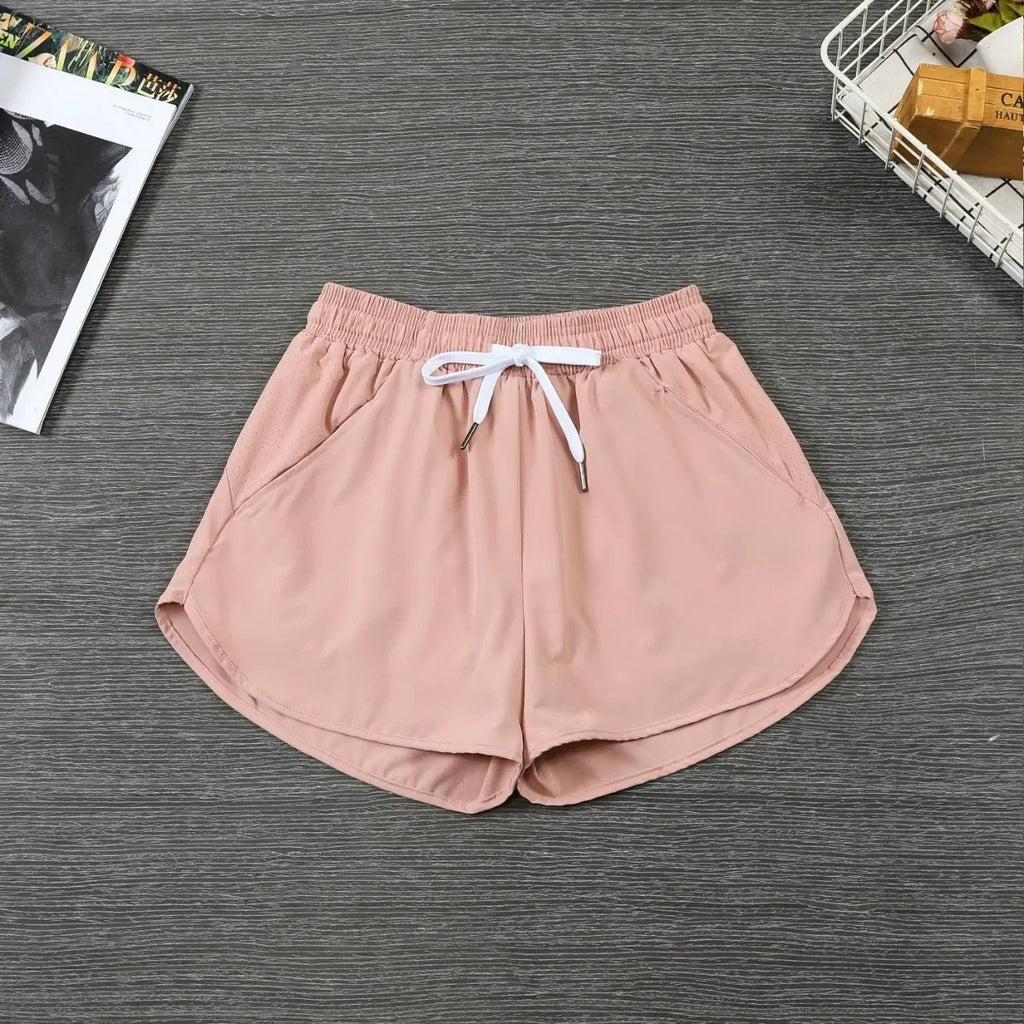 Yoga Stretch Shorts Women Shorts Luxury Waist Elastic Band Letters Shorts Casual Lady Yoga Slimming Wide Leg
