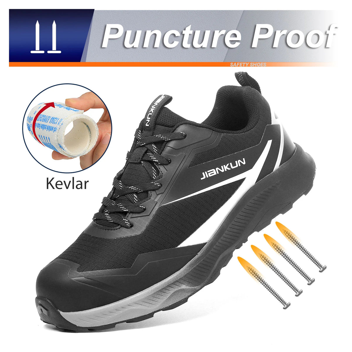 50% Off JIANKUN ASTM CE Certified Anti-static Factory Sports Shoes  Composite Toe Mesh for Midsole EVA Rubber Outsole Winter