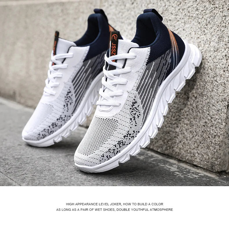 High Quality Breathable Net Shoes Durable Mens Sneakers Lace-up Running Shoes Fashion Shoes Man Shoes Cool Casual Zapatos New