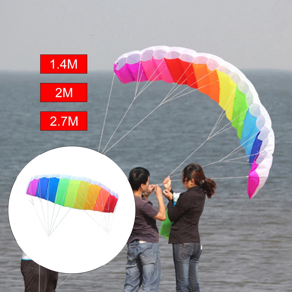 Portable Kitesurfing Trainer Kite, Adults Older Kids Beach Summer Stunt Power Kites Flying Wing Outside Toys Sport Games