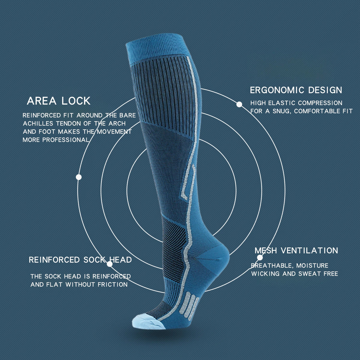 Crossfit Hombre Outdoor Skating Socks Cycling Socks Diabetes Sports Socks Men Compression Socks Varicose Veins Thermosokken