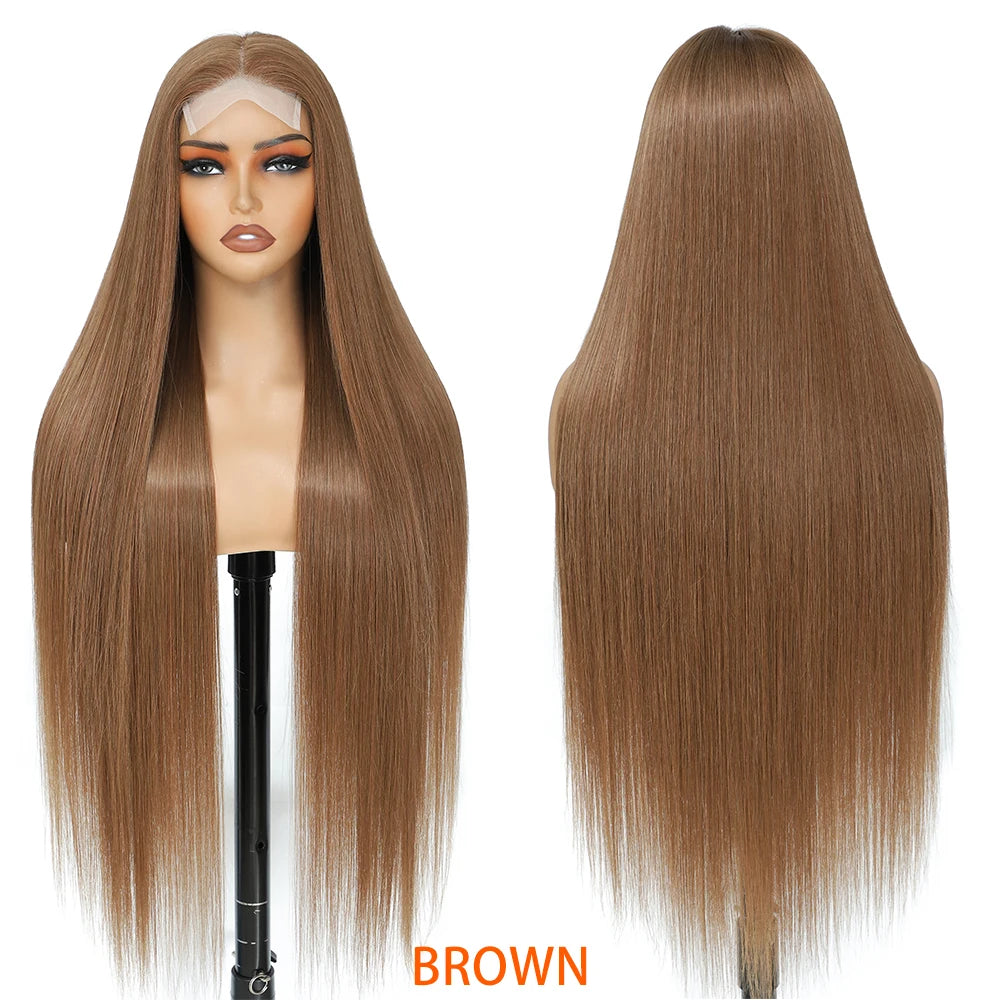 For Black Lace Front Wig for Women 4x4 Transparent Lace 180% Density Natural Hairline-Cosplay & Daily Use Synthetic Wig