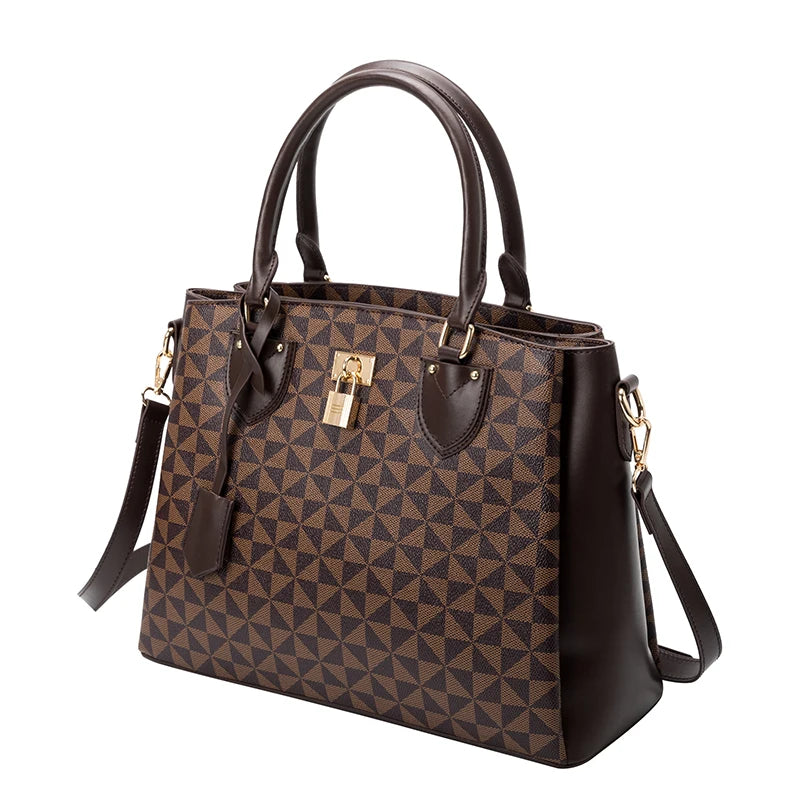 Women's Handbag Fashion Bag Leather Tote Bag 2022 New Women's Zippered One-shoulder Large Work Bag