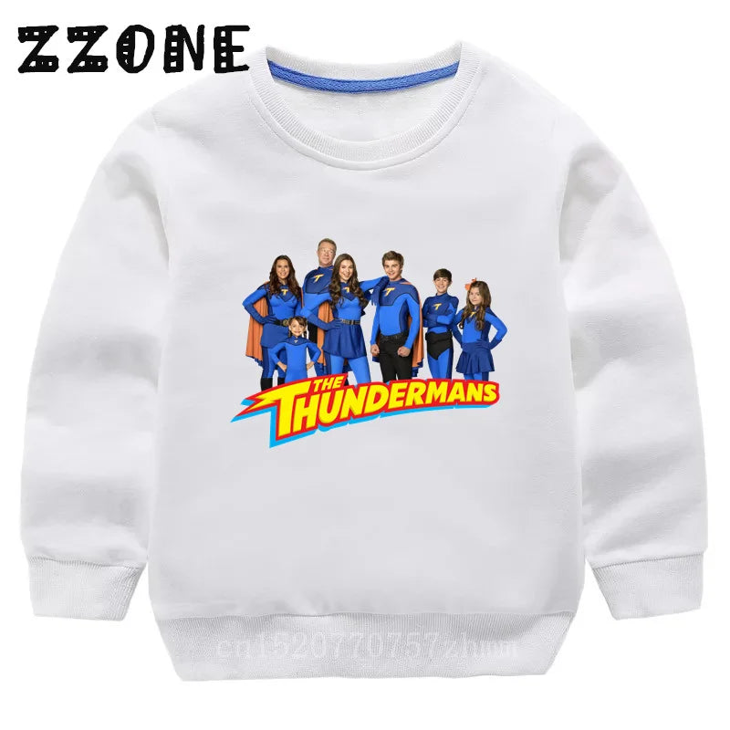 Kids Sweatshirts The Thundermans TV Shows Print Children Hoodies Casual Girls Boys Clothes Spring Autumn Baby Pullover Tops