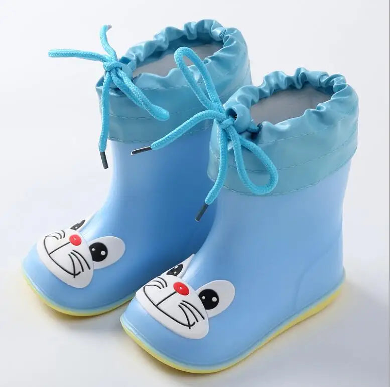Classic Kids Rain Boots Rubber Boots For Children PVC Kids Baby Cartoon Shoes Water Shoes Waterproof Rain Boot Non-slip Warm