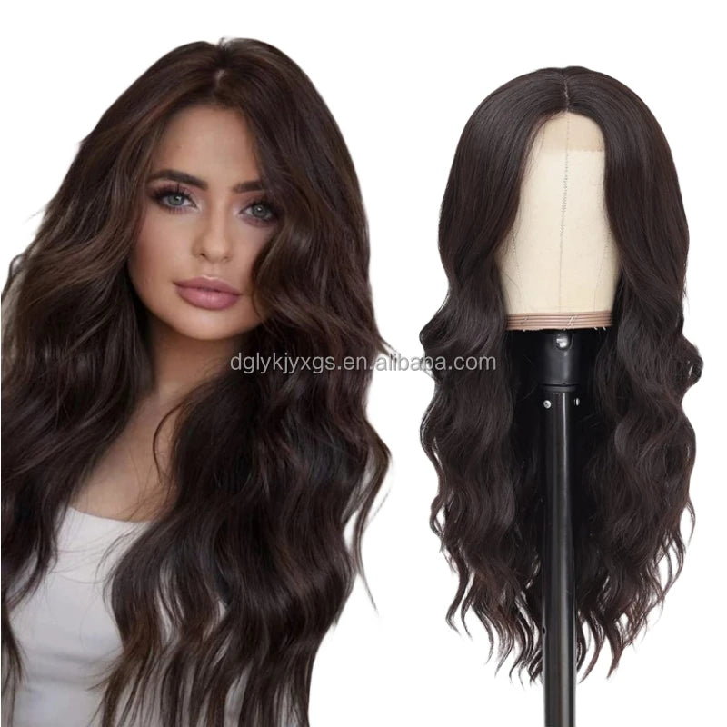 WL07 Small Area Lace Body Wave Synthetic Lace Wigs Lace Front Wigs Ombre Brown Mixed Blonde Water Wave Wig Women Hair