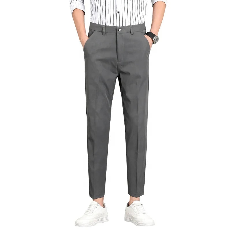 Wholesale Custom Men Tailored Trousers Tight Fashion Business Casual Pencil Chino Pants