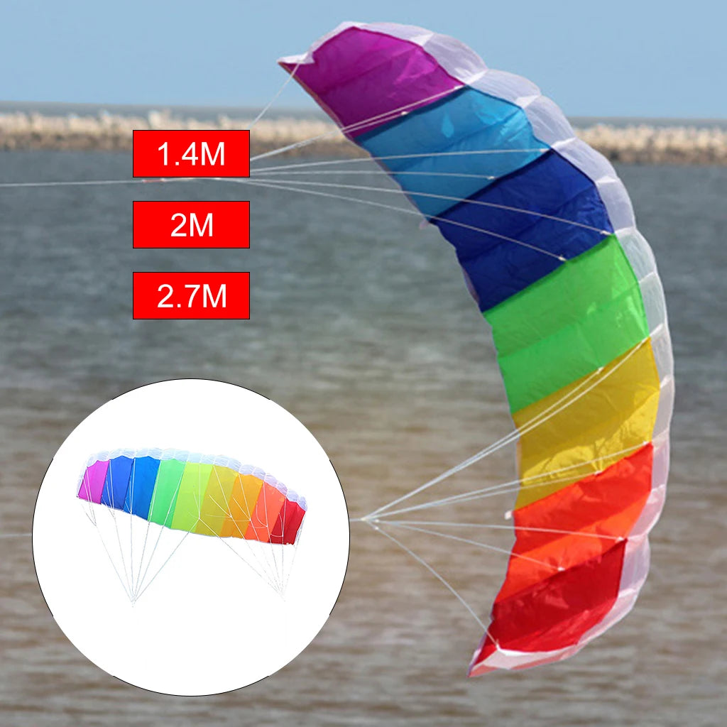 Portable Kitesurfing Trainer Kite, Adults Older Kids Beach Summer Stunt Power Kites Flying Wing Outside Toys Sport Games