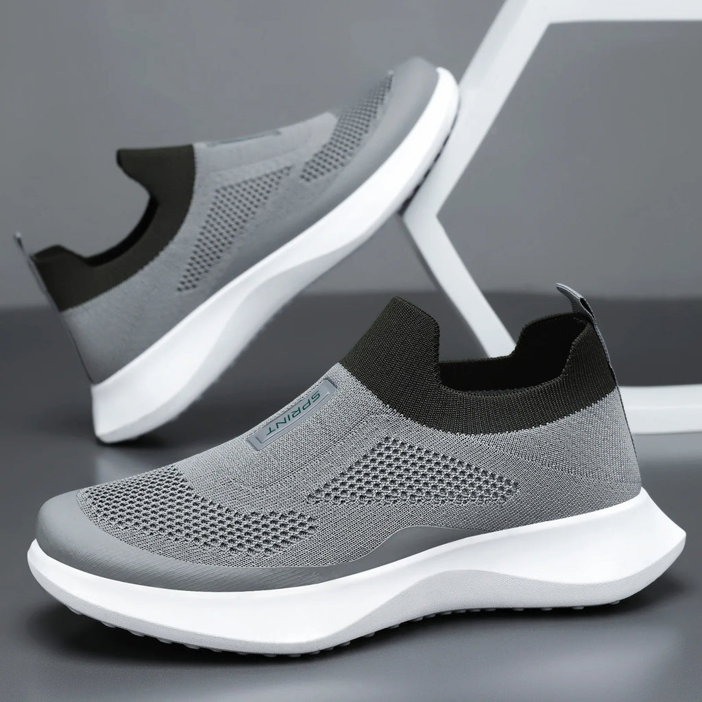 Men's Spring Breathable Slip-On Dad Shoes Large Size Soft Sole Casual Walking Shoes for Couple