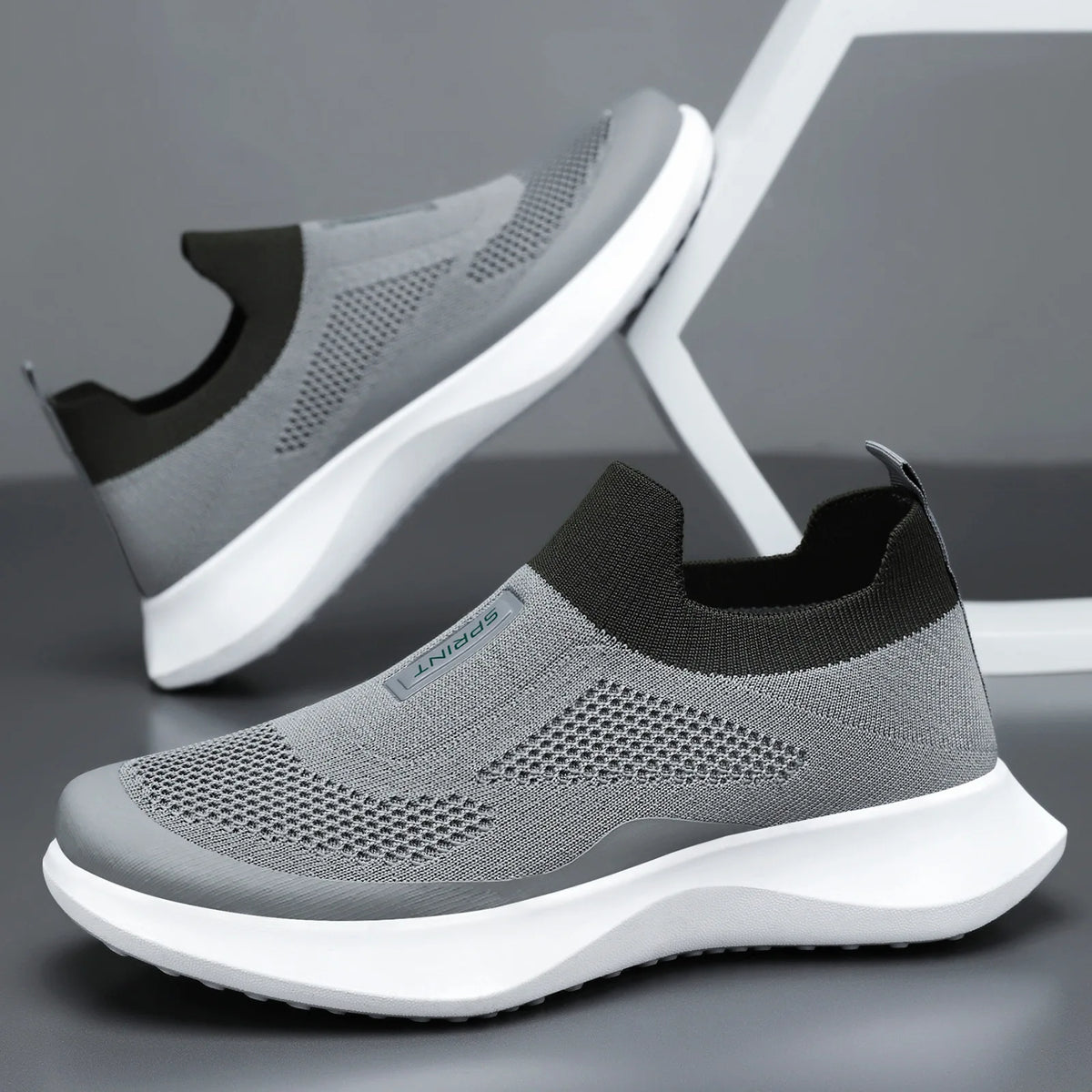 Men's Spring Breathable Slip-On Dad Shoes Large Size Soft Sole Casual Walking Shoes for Couple