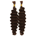 4# Bulk Human Hair for Braiding Color Double Drawn Deep Wave Bulk Human Hair No Weft Bundles for Boho Knotsless Braids