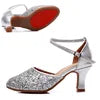 Outdoor square Latin Dance Shoes Adult Women's Mid-heel Dance Shoes Women's Summer Soft Bottom Ballroom Shoes