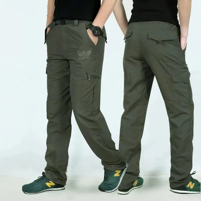 Men's Summer Quick Dry Trousers Lightweight Tactical Pants Thin Casual Breathable Cargo Pants ArmyMilitary Style Long Trousers