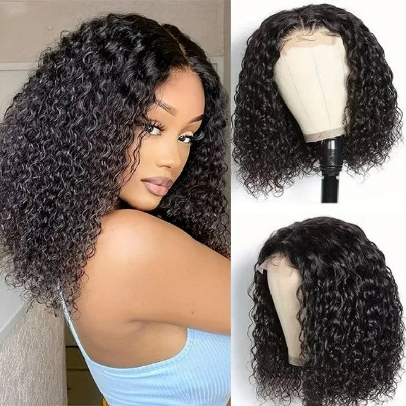 Hight Quality Kinky Curly Wave Short Bob Wig Human Hair Hd Full Lace Front Wig Vendor Raw Virgin Lace Frontal Wig