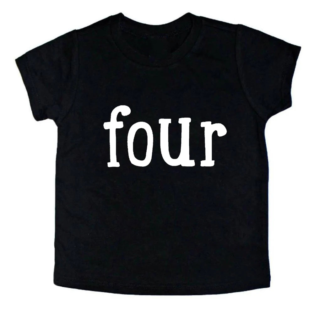 Kid's Birthday Tee Birthday Boy Birthday Girl Age Tee Shirts Short Sleeve Baby Fashion T-shirts Hot Birthday Design Drop Ship