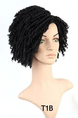 Factory Price Dreadlock Wigs for Black Women Short Natural Twist Curl Faux Crochet Hair Braids Ombre Color Dread Locs Wig
